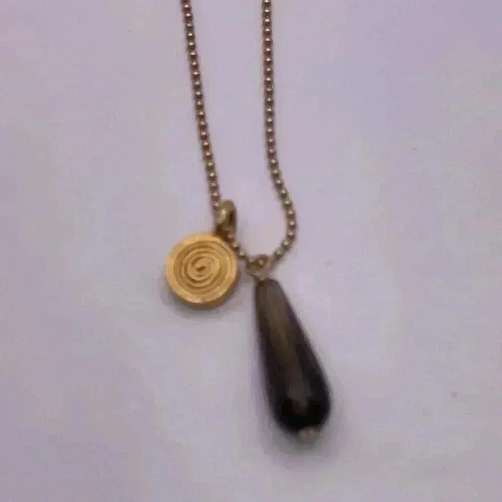 Maya Brenner 14/20 Gold 20” Necklace With Smokey Topaz Drop Pendant